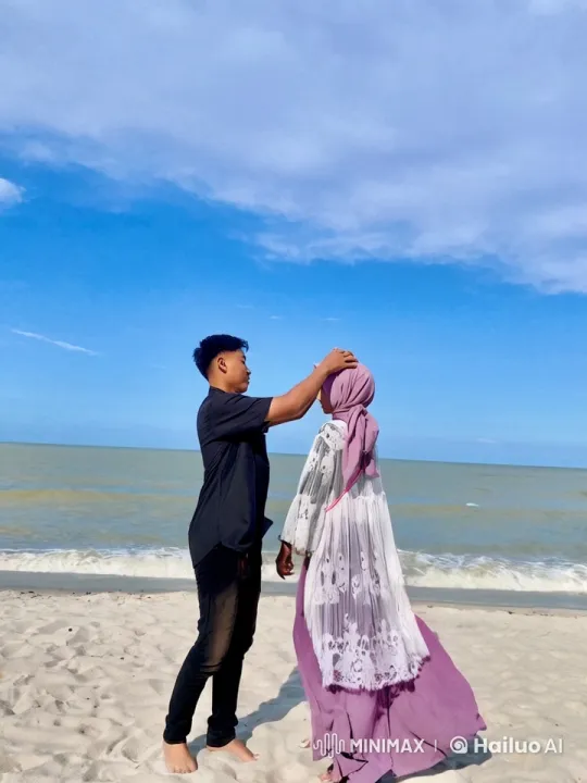 Traditional Kungfu Pair Practice on Serene Beach – AI Generated Video | Hailuo AI