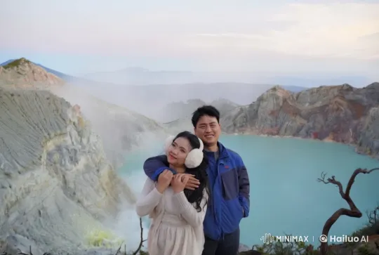 Couple Performs Kung Fu in Volcanic Crater Setting – AI Generated Video | Hailuo AI