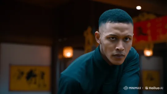 Intense Martial Arts Sequence in a Dimly Lit Dojo – AI Generated Video | Hailuo AI
