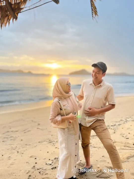 Romantic Beach Kung-Fu Fight with Sunset Backdrop – AI Generated Video | Hailuo AI