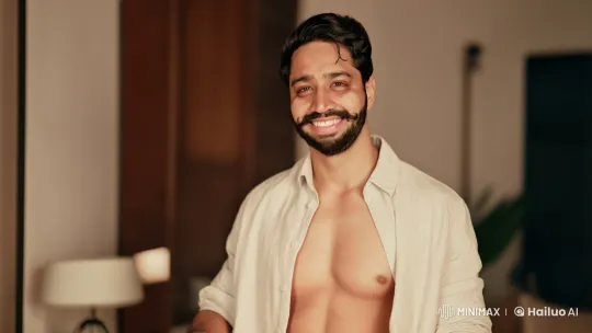 Man Reveals Toned Body in Intimate, Close-Up Video – AI Generated Video | Hailuo AI