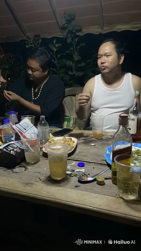 Martial Arts Fight at Night Amidst Food and Drinks – AI Generated Video | Hailuo AI
