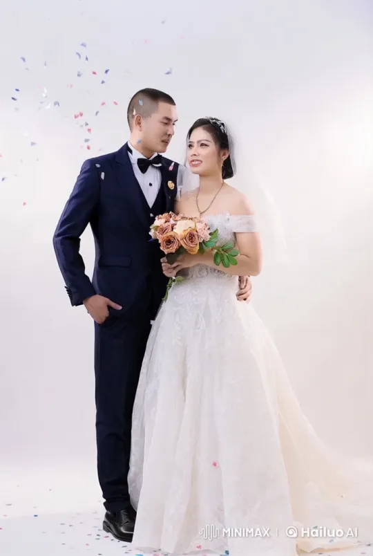 Bride and Groom Showcase Martial Arts Skills in Wedding Attire – AI Generated Video | Hailuo AI