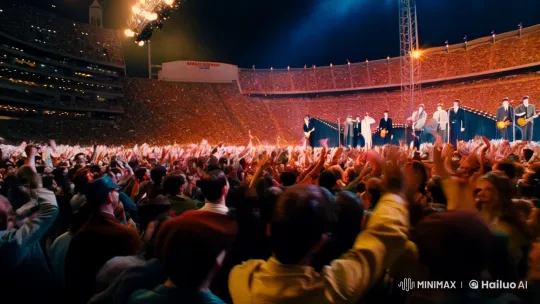 The Beatles' Electrifying Shea Stadium Concert Experience – AI Generated Video | Hailuo AI