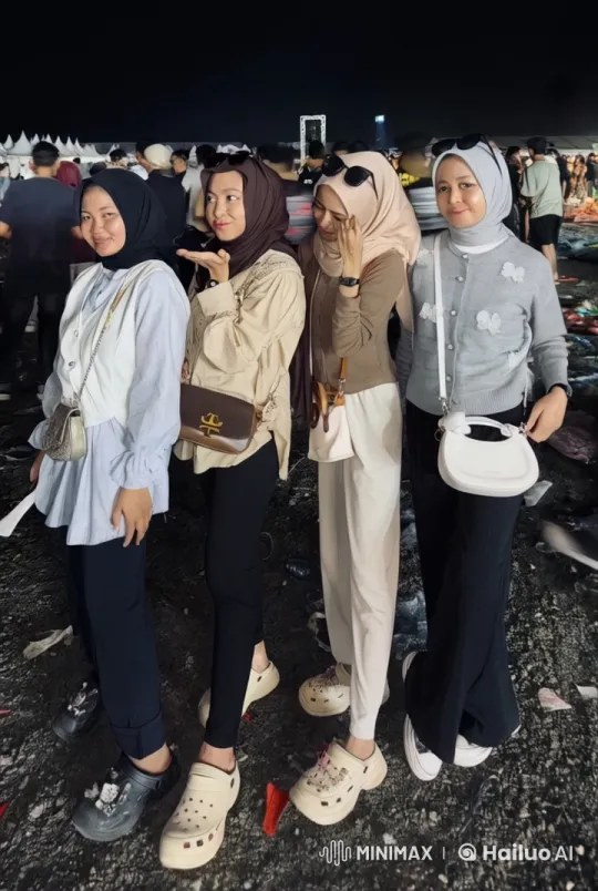 Four Women Showcase Martial Arts Skills at Night Event – AI Generated Video | Hailuo AI