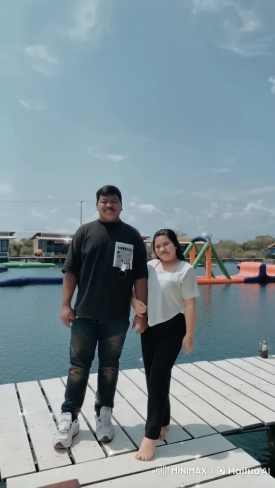 Martial Arts Display by Water with Inflatable Structures – AI Generated Video | Hailuo AI