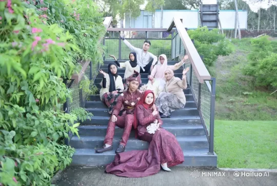 Traditional Attire Group Performs Kungfu on Staircase – AI Generated Video | Hailuo AI