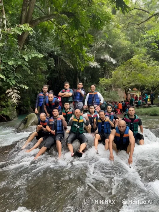 Friends Display Kung Fu Skills in Scenic Waterfall Setting – AI Generated Video | Hailuo AI