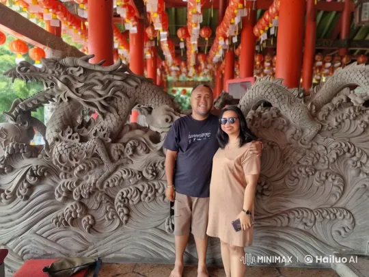 Couple Performs Synchronized Kung Fu in Festive Temple Setting – AI Generated Video | Hailuo AI