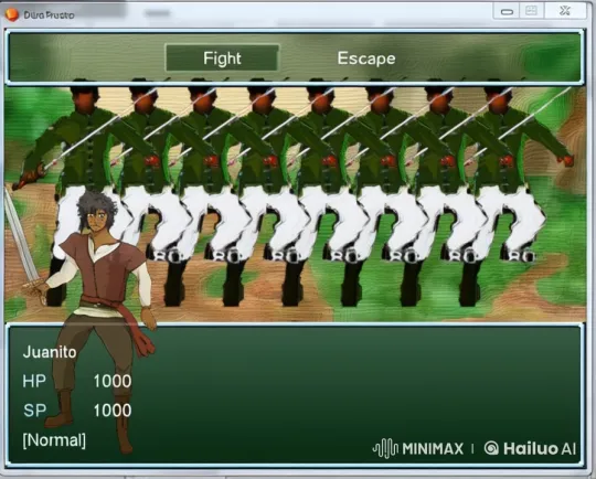 Live2D Animated Battle: Juanito vs. Eight Soldiers – AI Generated Video | Hailuo AI