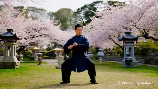Wing Chun Master Practices in Tranquil Garden – AI Generated Video | Hailuo AI
