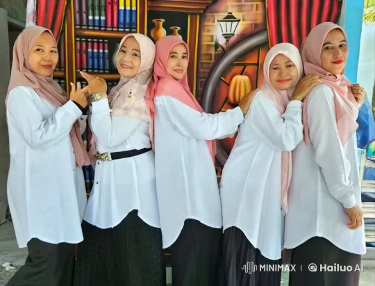Women in Hijabs Perform Kung Fu in Library Setting – AI Generated Video | Hailuo AI