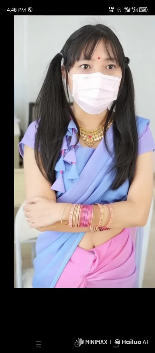 Graceful Woman in Saree Welcomes with Warmth and Positivity – AI Generated Video | Hailuo AI