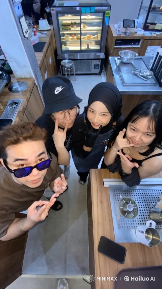 Friends Practicing Kung Fu in Cozy Café Setting – AI Generated Video | Hailuo AI
