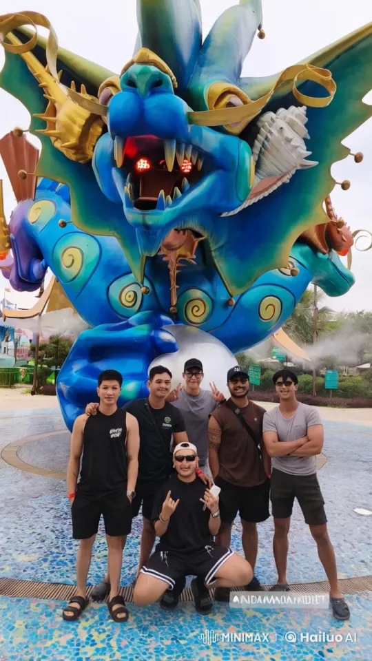 Friends Perform Kung Fu in Dynamic Battle at Andamanda Phuket – AI Generated Video | Hailuo AI