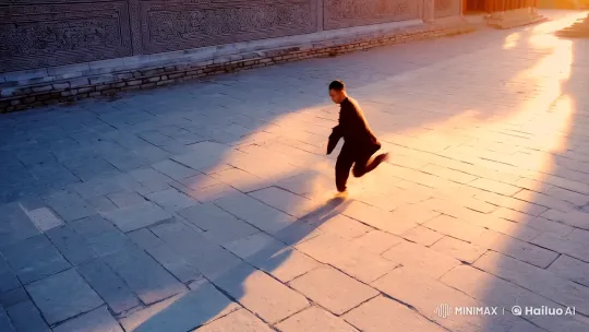 Ancient Courtyard: Kungfu Master in Serene Setting – AI Generated Video | Hailuo AI