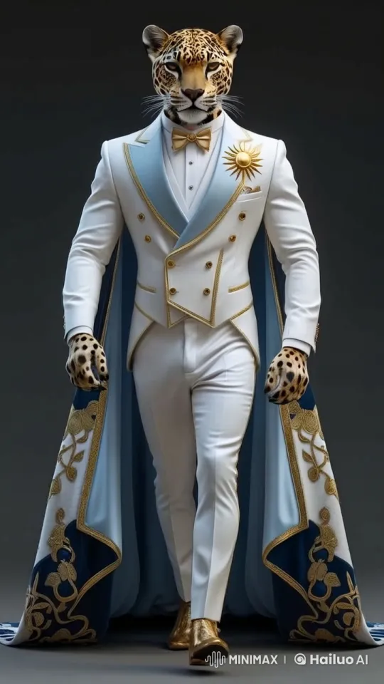 Jaguar in Royal Attire Struts with Nobility – AI Generated Video | Hailuo AI