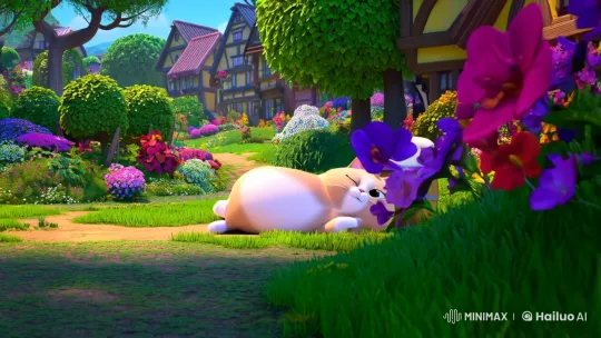 Chubby Cat Miu's Whimsical Day in a Peaceful Village – AI Generated Video | Hailuo AI