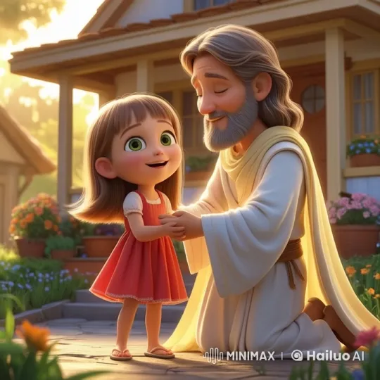 Innocent Child Embraces God in Pixar-Style Animation – AI Generated Video | Hailuo AI