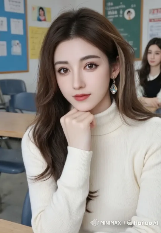 Thoughtful Woman in a Classroom Setting – AI Generated Video | Hailuo AI