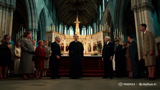 Priest Reveals Marilyn Monroe Identity in Dramatic Church Scene – AI Generated Video | Hailuo AI