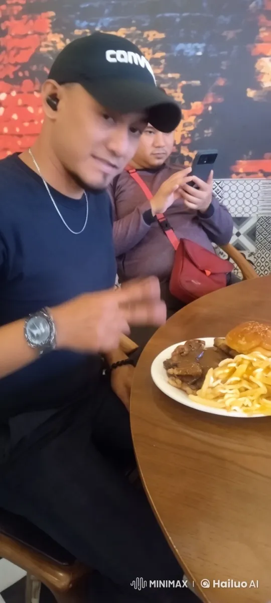 Live2D Animated Scene: Two Individuals Dining and Interacting – AI Generated Video | Hailuo AI
