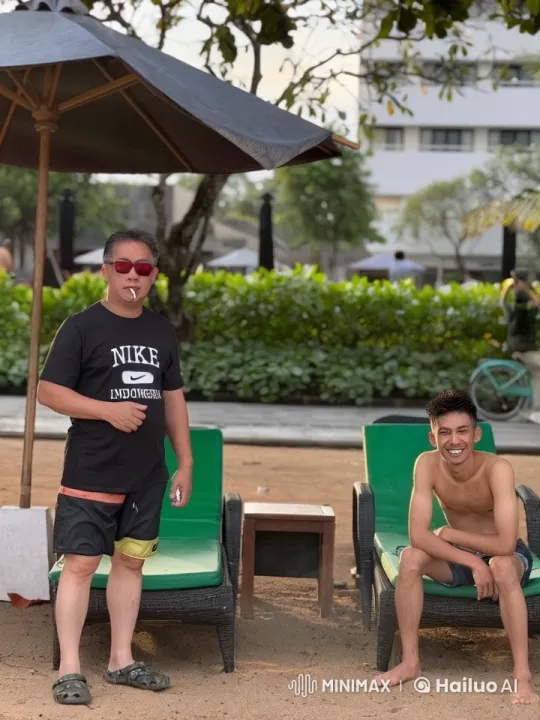Relaxing Outdoor Lounge Scene at Resort – AI Generated Video | Hailuo AI