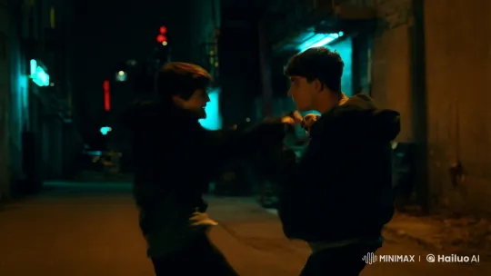 Fierce Youthful Confrontation in Urban Alley – AI Generated Video | Hailuo AI