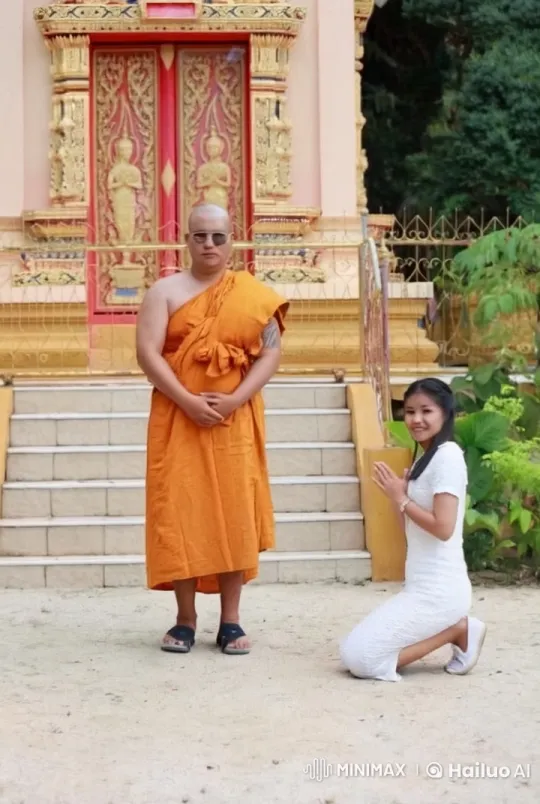 Monk and Woman Practice Martial Arts at Ornate Temple – AI Generated Video | Hailuo AI