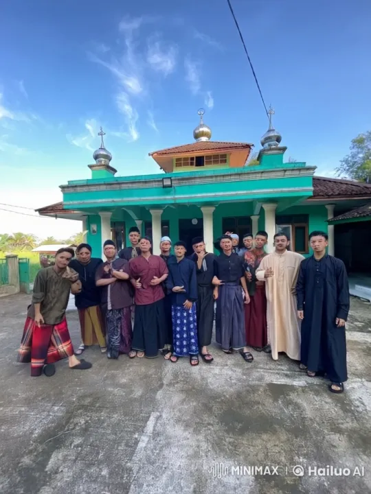 Young Practitioners Display Martial Arts in Front of Mosque – AI Generated Video | Hailuo AI