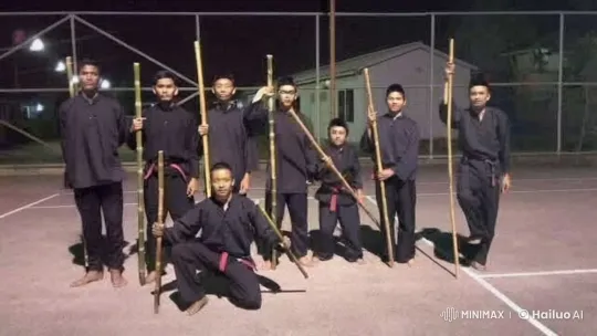 Nighttime Kung Fu Display by Nine Martial Artists – AI Generated Video | Hailuo AI