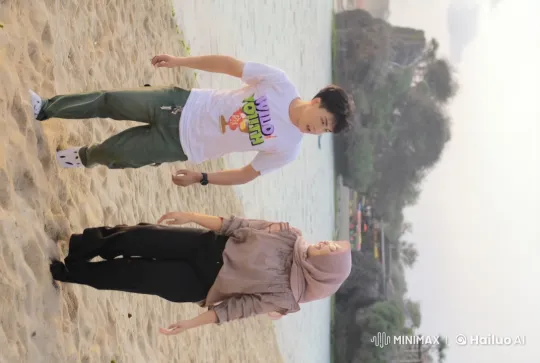 Beachside Kung Fu Fight with Graceful Martial Arts Moves – AI Generated Video | Hailuo AI