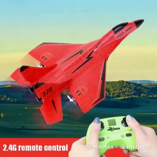 Red Foam Remote Control Plane with Long Flight Time – AI Generated Video | Hailuo AI