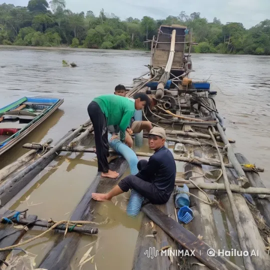 Kungfu Practitioners Showcase Skills on River Raft – AI Generated Video | Hailuo AI