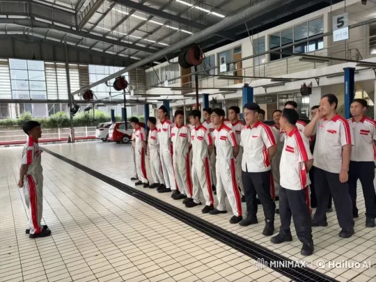 Acrobatic Martial Arts Performance in Automotive Workshop – AI Generated Video | Hailuo AI