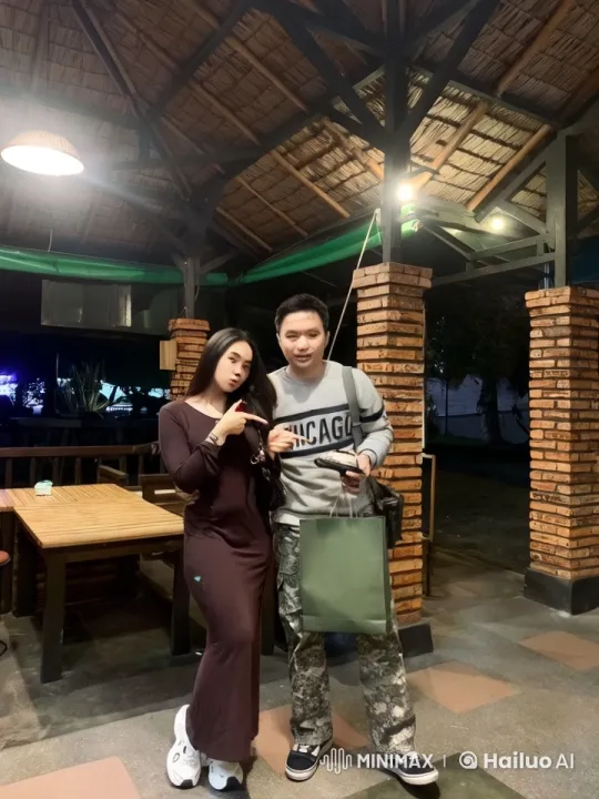 Couple Performs Friendly Kungfu Exchange in Rustic Setting – AI Generated Video | Hailuo AI