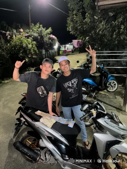 Nighttime Kungfu Display by Motorcycles – AI Generated Video | Hailuo AI