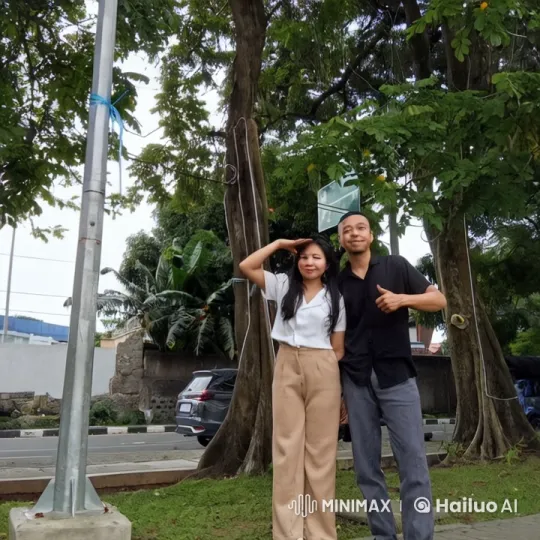 Couple Standing by Street Amid Greenery – AI Generated Video | Hailuo AI