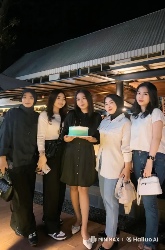 Stylish Women Celebrate with Cake and Martial Arts Poses – AI Generated Video | Hailuo AI