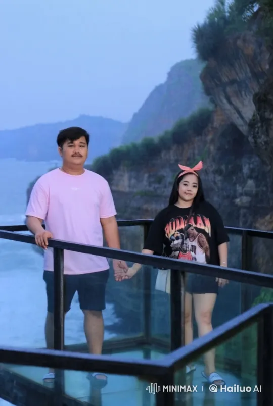 Couple's Acrobatic Kungfu Fight on Coastal Glass Balcony – AI Generated Video | Hailuo AI
