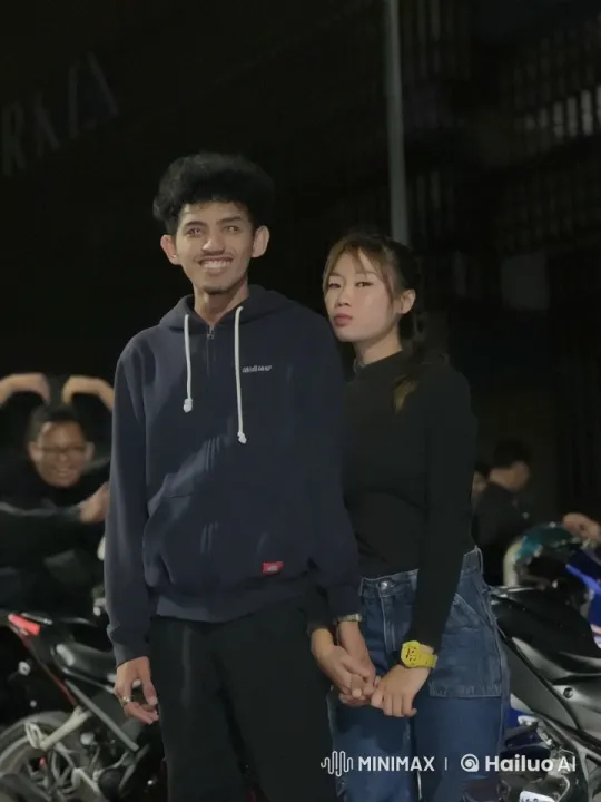 Couple Showcases Synchronized Kungfu Against Urban Night Background – AI Generated Video | Hailuo AI
