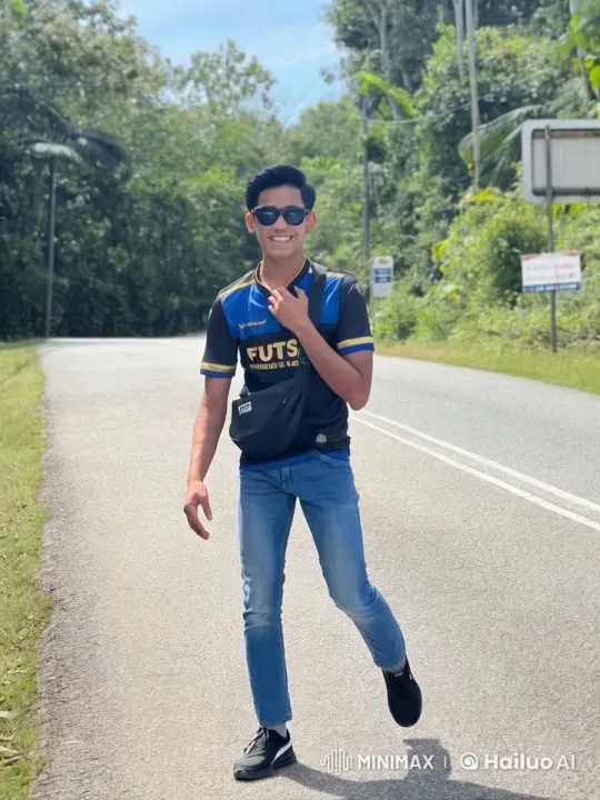 Futsal Jersey Wearer Practices Kungfu Kick on Green Road – AI Generated Video | Hailuo AI