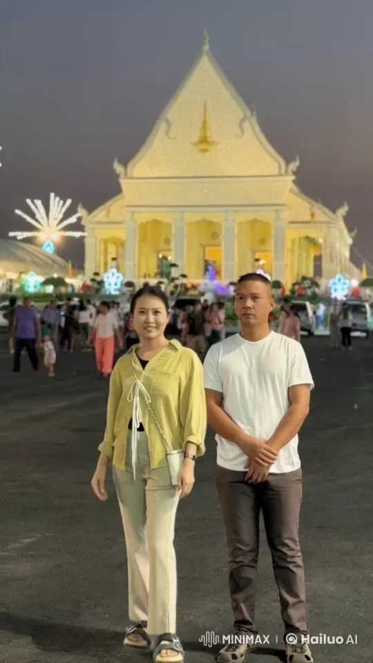 Festive Kungfu Fight in Nighttime Temple Setting – AI Generated Video | Hailuo AI