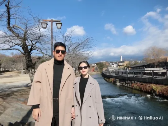 Martial Arts Performance by Man and Woman at Riverside – AI Generated Video | Hailuo AI