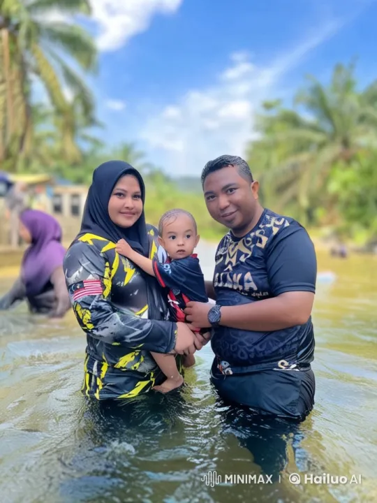 Family Enjoying Dynamic Moments in Serene Water Setting – AI Generated Video | Hailuo AI