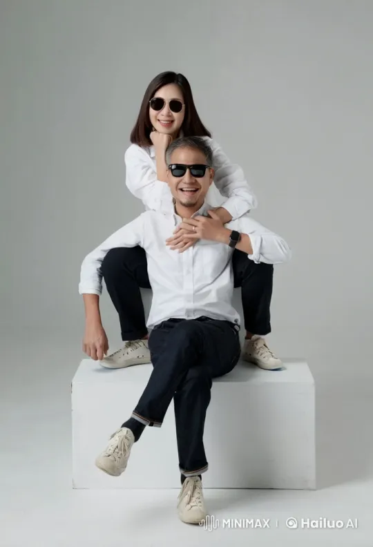 Couple Performs Synchronized Kung Fu in Minimalist Studio – AI Generated Video | Hailuo AI