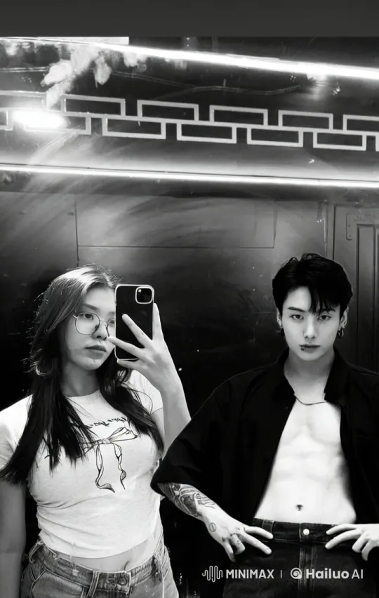 Affectionate Couple Shares Tender Moments in Mirror Selfie Loop – AI Generated Video | Hailuo AI