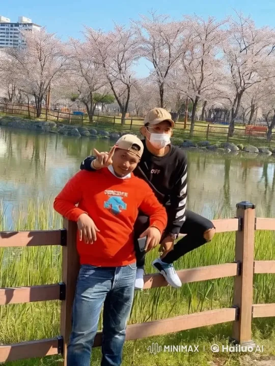 Springtime Friendship: Kungfu Play in Cherry Blossom Park – AI Generated Video | Hailuo AI