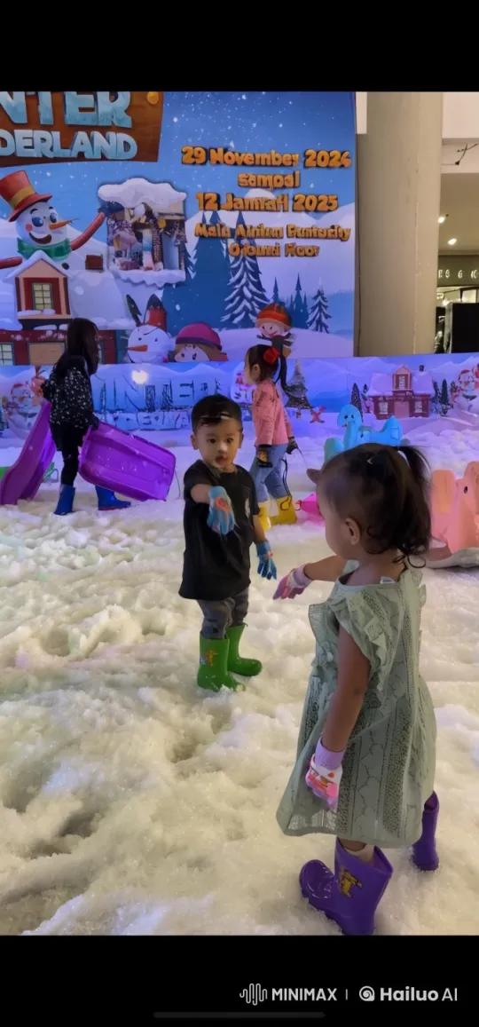 Enthusiastic Kids Play in Magical Winter Wonderland – AI Generated Video | Hailuo AI
