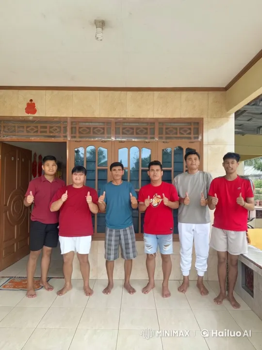 Six Men Demonstrate Kungfu Mastery in Front of Building – AI Generated Video | Hailuo AI